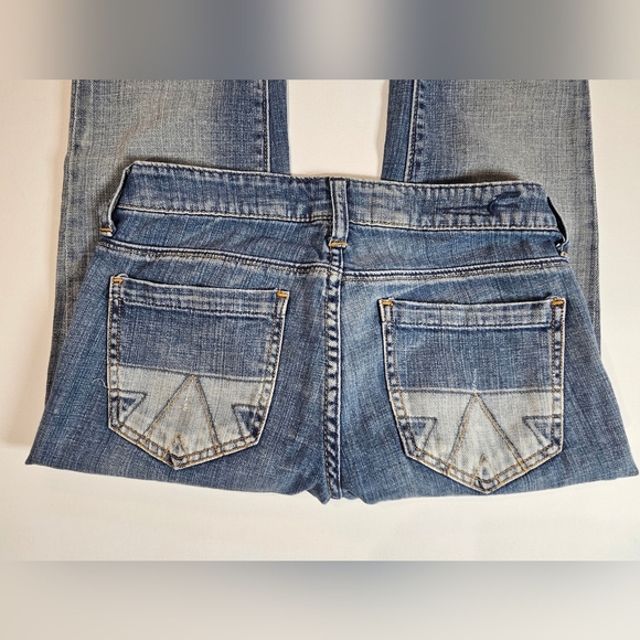 American Eagle Jeans Womens‎ 0 Regular Faded Skinny Two Tone Pocket 90s Low Rise - Picture 9 of 10